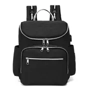 20L Outdoor Travel USB Mummy Backpack Waterproof Multifunctional Baby Nappy Diapers Bag BLACK COLOR