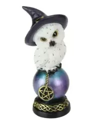 Owl with Witch Hat on Celtic Ball 21cm Figurine/Statue - Brand New