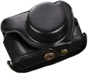 Black,PU Leather Retro Full Body Leather Camera Protective Case Bag for Fujifilm X100V/ X100F/ X100 Universal for all series of Cameras, with Adjustable Strap