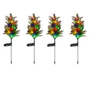 Solar Pathway Lights 4pcs Solar Powered Christmas Lamps Pine Lights Garden Patio Lawn Pathway Landscaping Lighting