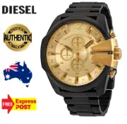 Diesel Mega Chief Chronograph Gold Dial Men's Watch DZ4485 Authentic New in Box