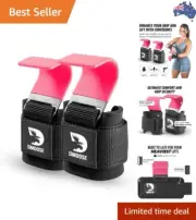 Weight Lifting Hooks for Men & Women Pair - 8 mm Thick Wrist Padding - Weight...