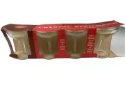 New GOLD RIMMED Crystal STEMWARE SET of 4 CHAMPAGNE GLASSES 5 1/2 oz Mid Century