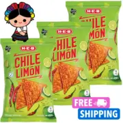 HEB Chile Limon Flavored Tortilla Chips 10 oz (3x)