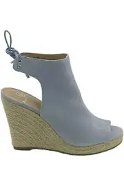 Laurie Felt Suede Peep-Toe Wedge Blue