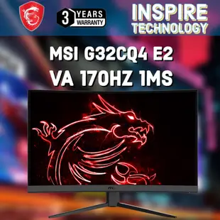 MSI 微星 G32CQ4 E2 31.5" WQHD 170Hz 曲面電競顯示器