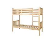 Glebe Single Bunk Bed Oak Finish Space Saving Design for Kids Oak