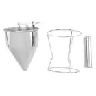Stainless Steel Funnel Dispenser with Rack Cupcake Pancake Batter Maker3145