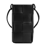Bottega Veneta Woven Strap Phone Case One size black