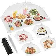 5Pcs Food Covers Reusable Large Pop-Up Mesh Screen Food Cover Collapsible Mesh Food Tents Patio Bug Net Cake Fruit Cover Umbrella for Cake Storage Food Cover, Outdoors, Parties Picnics