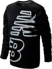 [New Balance] Boys' T-Shirt - Thermal Waffle Knit Long Sleeve Shirt (Size: 4-20), Size 18/20, Black