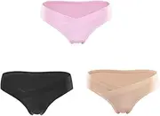 [HEJIGOOD] 3 Pcs Women's Cotton Maternity Pregnancy Panties Under The Bump Hipsters Low Waist Postpartum Briefs M-XXXL