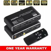 2x1 4K HDMI Switch eARC Audio Extractor With ARC & Optical Toslink Coax 5.1 eARC