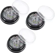 HONMEET Chic Snowflake Sequin Ornaments 3 Sets Nail Art Decor Flakes for Home Manicure