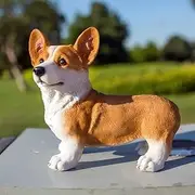 HomDSim Garden Corgi Statue Dog Figurines Indoor/Outdoor Garden Landscaping Sculpture for Patio, Yard or Lawn Flower Pots Balcony Ornaments