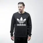 【TOM-M】現貨ADIDAS ORIGINALS TREFOIL CREW 三葉草 大學T 黑色 AY7791