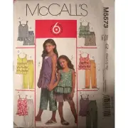 McCall's Pattern M5573 Girls Medium Large XL Tops Shorts Capri Pants UNCUT