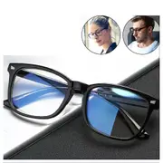 Blue Light Filter Block UV Transparent Lens Computer Gaming Glasses Anti Glare(Black)