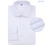 Mens Dress Shirts Long Sleeves Business Formal Buttons Strips Casual Shirts Tops