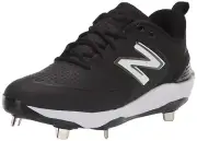 New Balance Men's Fresh Foam X 3000 V6 Metal Baseball Shoe, Black/White