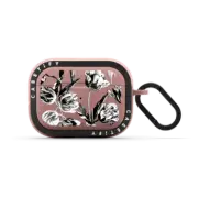 AirPods Pro 2 Bounce Case Black and white tulips pattern - vintage illustration