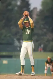 Glenn Abbott Oakland Athletics pitches v the Baltimore Orioles at- 1976 Photo 6