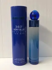 360 Very Blue by Perry Ellis 3.4 oz / 100 ml EDT Cologne for Men New In Box