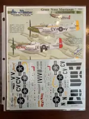 NEW Vtg AeroMaster 48-641 Green Nose Mustang War Model Airplane 1/48 Decal (GD3)