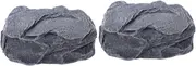 Alipis 2pcs Simulation Stone Key Storage Box Outdoor Key Holder with Hidden Compartment Stone Decor for Garden Courtyard and Outdoor Spaces Secure Storage and Items