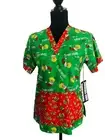 NURSES SCRUB - DISNEY GRINCH CHRISTMAS SCRUB -MERRY GRINCHMAS SIZE S - M AU 10