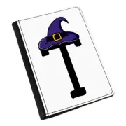 Letter T Witches Wizard Hat Passport Holder Cover Case Witch Halloween Alphabet