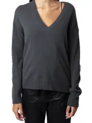 Zadig Voltaire Vivi Cashmere Patch Sweater in Ardoise