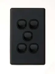 Beacon Lighting Lucci Power Gravity 5 Gang Switch Only in Matte Black