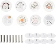 Knobs Nail Free Animal Shape Wooden Home Round Drawer Knob Dinosaur Pattern Furniture Multifunctional Handle Set of Four