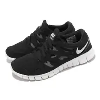 在飛比找ETMall東森購物網優惠-Nike 慢跑鞋 Free Run 2 黑 灰 白 赤足 輕