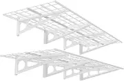 FLEXIMOUNTS 2-Pack 2x180CM 60cm-by-180cm Wall Shelf Garage Storage Rack Floating Shelves, White