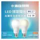【東亞照明】6入組 16W LED燈泡 省電燈泡 長壽命 柔和光線