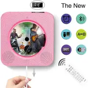 Portable CD Player with Bluetooth, Wall Mountable CD Players Music Player Home Audio with Remote Control FM Radio, Pink