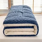 10CM Thick Warm Mattress, Skin-Friendly and Warm, Foldable Outdoor Camping Warm Cushion,Blue,80 * 190CM