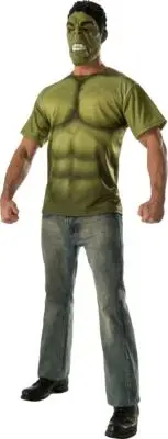 Men'S Incredible Hulk Costume Top And Mask Avengers 2 Costume, Medium