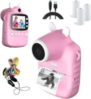 Digital Video Camera for Toddler Girls/ Instant Print Camera for Kids - Pink