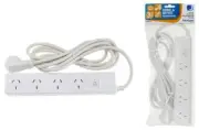 4 Way Switched Power Board Surge Protection With 10A Circuit Breaker 3M Cord