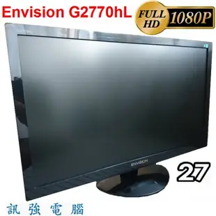 ENVISION G2770HL 27吋 FullHD LED螢幕《D-Sub、HDMI、DVI 輸入》內置喇叭、附線組