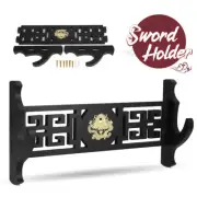 Wall Mount Samurai Sword Katana Holder Stand Hanger Rack Dragon Pattern 1 Tier