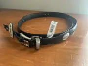 Magellan Women's Black Leather Belt Size 36 Ladies