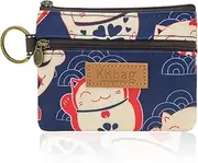 [Generic] Coin Bag, Waterproof Coin Wallet Small Coin Purse with Zipper and Keyring, Cute Pouch for Women and Girls, Change Purse Mini Storage Bag for, Cards, Keys, Lipsticks, Blue, Cute