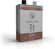 NIOXIN System 4 Duo Pack, Cleanser Shampoo + Scalp Therapy Revitalising Conditioner (1L + 1L), For Coloured Hair with Progressed Thinning