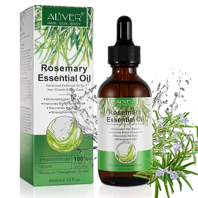 Aceite para el crecimiento del cabello, aceite de romero 100% puro y orgánico pa