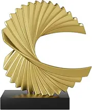 Paytonture Gold Ocean Wave Statue - Modern Abstract Art Decor for Home, Office Desk, and Shelf - Resin Accent Piece for Men