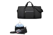 Carry on Garment Bag Convertible Travel Duffel Suit Bag with Shoe Compartment Dress Suitcase Suit Travel Bags for Business Trips-Black